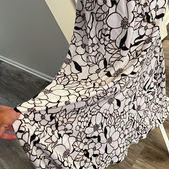 Worthington Maxi Skirt PXL drawstring neutral floral - Picture 9 of 9